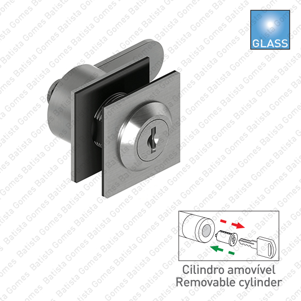 Fechadura com cilindro para arm�rios - Portas em vidro